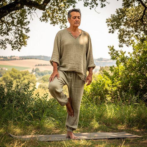 Participantes de un retiro de yoga realizando ejercicios de respiración en un espacio tranquilo.